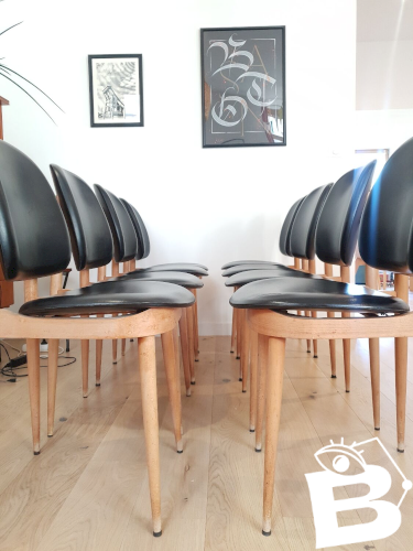Chaises vintagespégase par Pierre Gurariche / Baumann