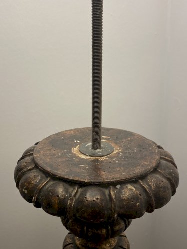 Chandelier bois dorée transformée en lampe 