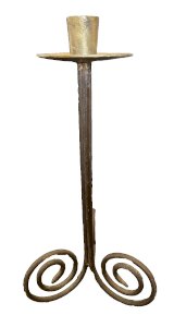 Candleholder Tripod Iron Forged Brutalist Design Vintage Folk Art