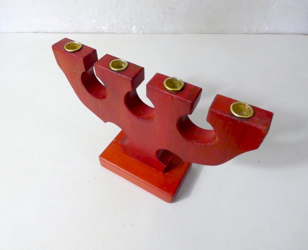 chandelier en bois peint vintage style scandinave