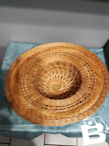 Chapeau colonial en rotin, des années 60-70