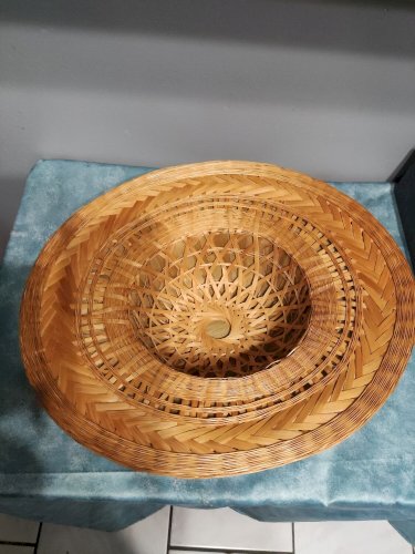 Chapeau colonial en rotin, des années 60-70