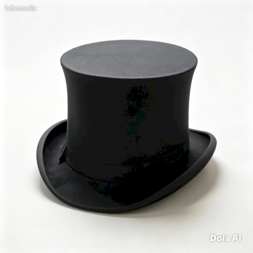 Chapeau Haut de Forme Années 1920 — Soie noire — Chapellerie de Coutances — Excellent État