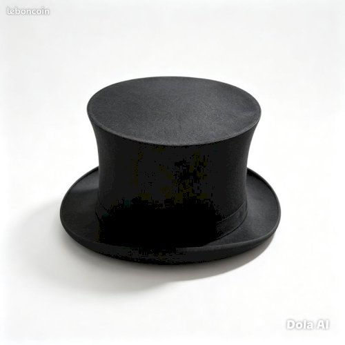 Chapeau Haut de Forme Années 1920 — Soie noire — Chapellerie de Coutances — Excellent État
