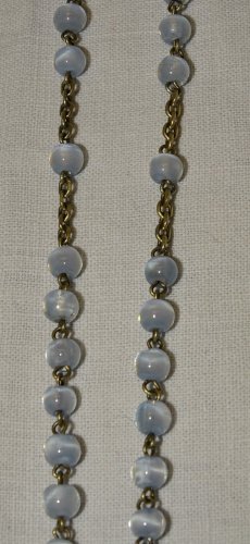 -CHAPELET ARGENT Poinçon CRABE PERLES de VERRE  dans sa BOITE OEUF en COROZO   D