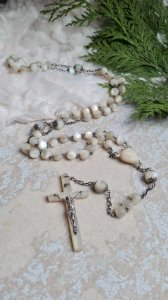 chapelet oversize ancien en nacre du XIX EME