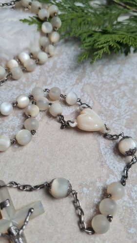 chapelet oversize ancien en nacre du XIX EME