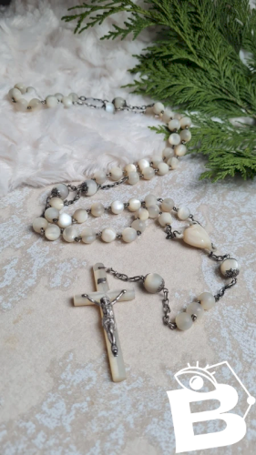 chapelet oversize ancien en nacre du XIX EME