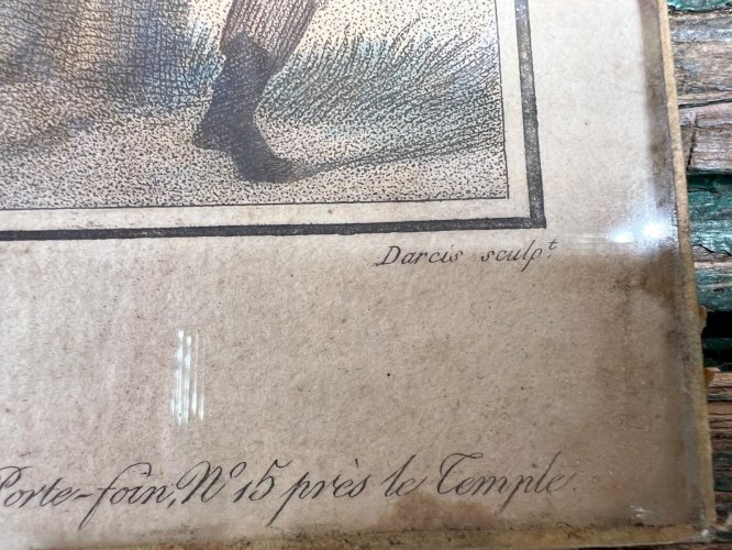 Charles Vernet – La Course – Gravure ancienne XIXe – Scène équestre – Darcis