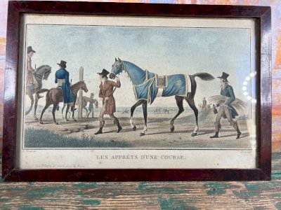 Charles Vernet – The Preparations for a Race – 19th Century Engraving – Equestrianism