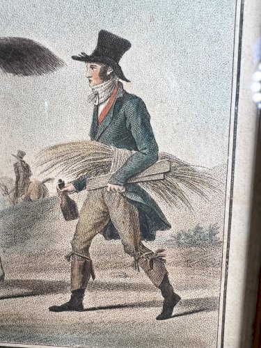 Charles Vernet – Les apprêts d’une course – Gravure ancienne XIXe – Équitation