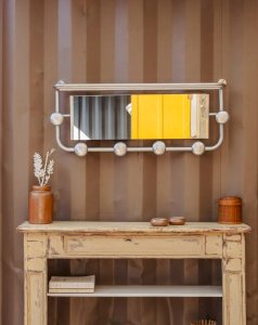 Charlie, the chrome coat rack with mirror No. 177