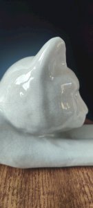 Chat en céramique craquelée vintage 30 cm