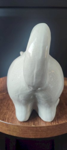 Chat en céramique craquelée vintage 30 cm