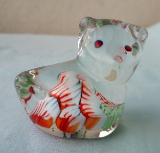 Chat en verre soufflé