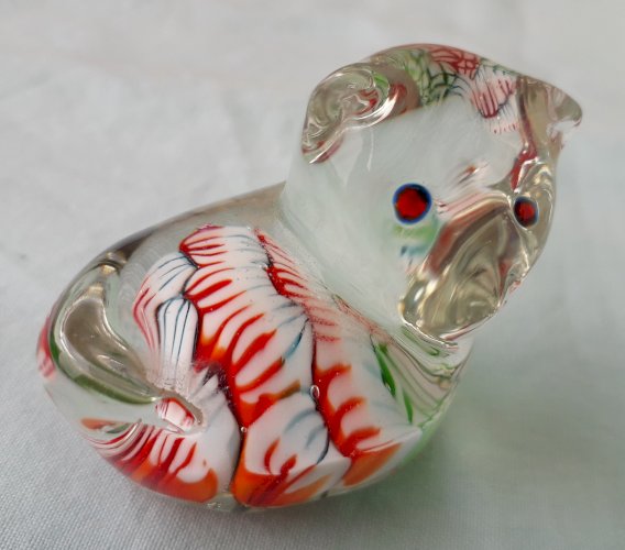 Chat en verre soufflé