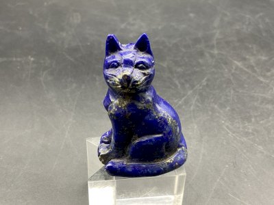 Lapis lazuli cat figurine stone pet figurine sculpture
