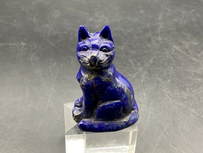 Chat lapis-lazuli figurine en pierre figurine animalerie sculpture