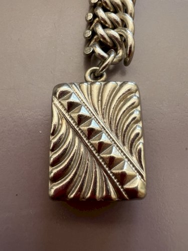 Châtelaine XIXe Chaîne Gourmette Pendentif Gothique Médiéval Vintage Unisexe