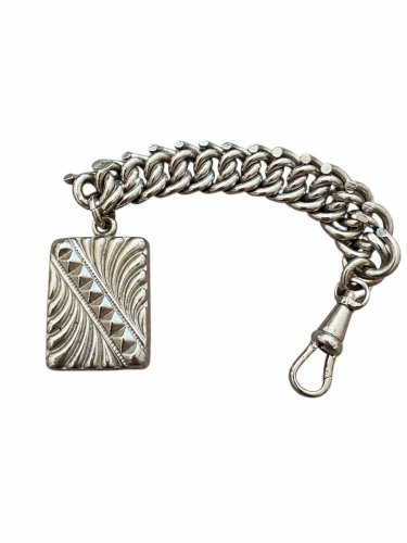 Châtelaine XIXe Chaîne Gourmette Pendentif Gothique Médiéval Vintage Unisexe