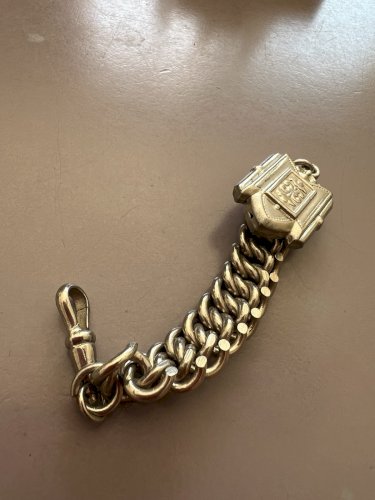 Châtelaine XIXe Chaîne Gourmette Pendentif Gothique Médiéval Vintage Unisexe