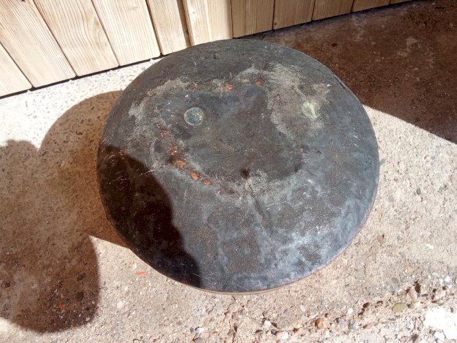 Chaudron ancien du xix siècle en cuivre massif