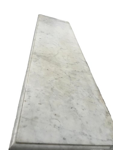 Cheminée Napoléon III en marbre blanc veiné XIX siècle