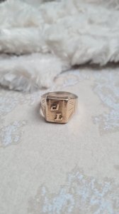 Antique men's ring in silver and 18-carat gold