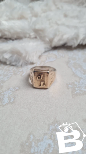 Chevalière ancienne homme Argent et or 18 carats