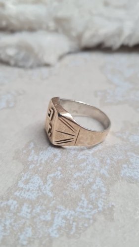 Chevalière ancienne homme Argent et or 18 carats