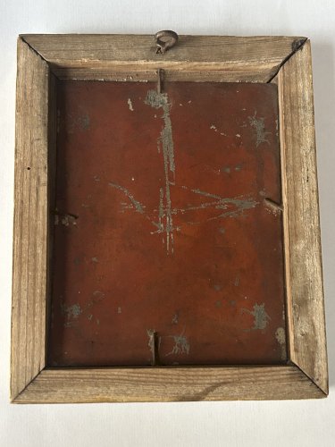 Chez l’alchimiste : huile sur plaque de cuivre. XIX eme siècle 