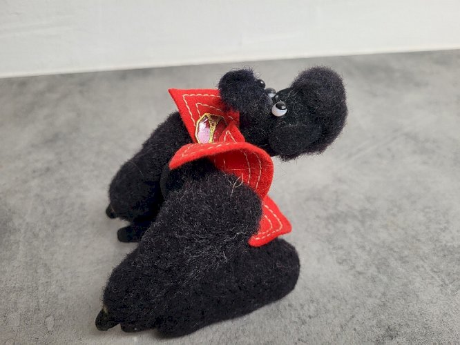 CHIEN CANICHE ARTICULE PELUCHE VINTAGE