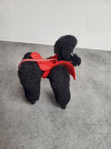 CHIEN CANICHE ARTICULE PELUCHE VINTAGE
