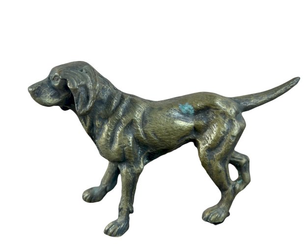 Chien en bronze – Sculpture animalière – Bronze massif – 16 cm