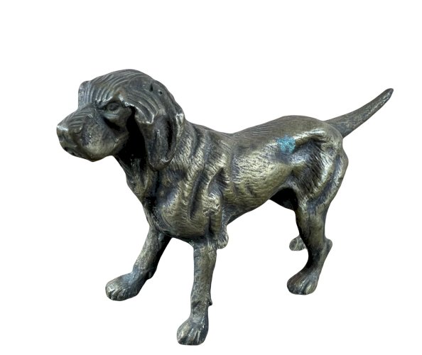 Chien en bronze – Sculpture animalière – Bronze massif – 16 cm