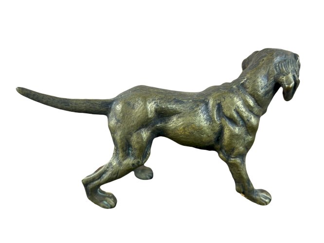 Chien en bronze – Sculpture animalière – Bronze massif – 16 cm
