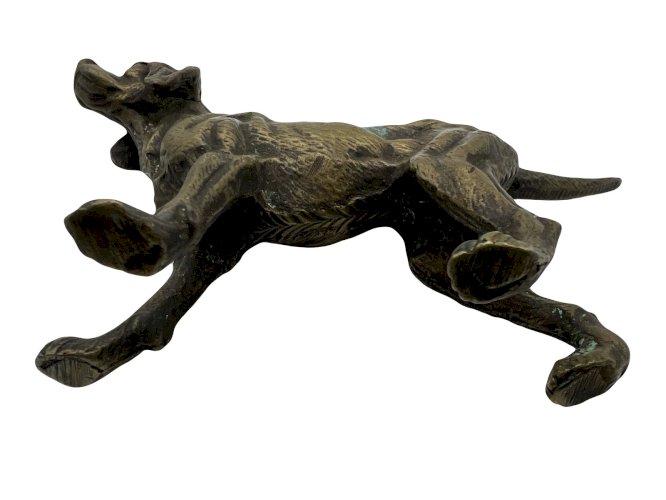 Chien en bronze – Sculpture animalière – Bronze massif – 16 cm