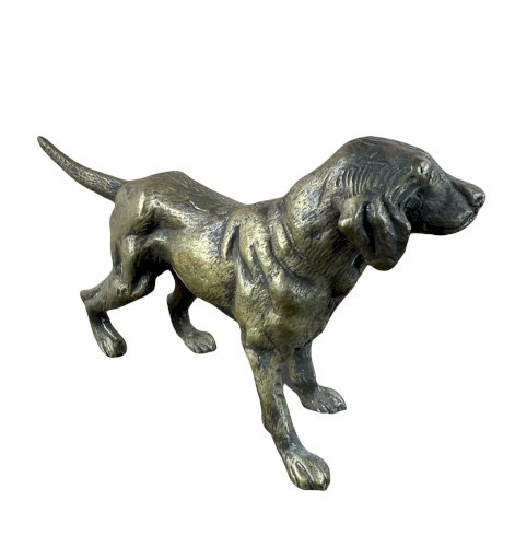Chien en bronze – Sculpture animalière – Bronze massif – 16 cm