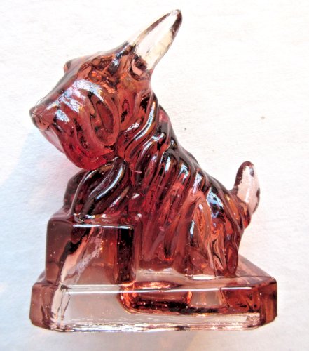 Chien Fox Terrier WESTIE Art Déco en verre rouge, figurine