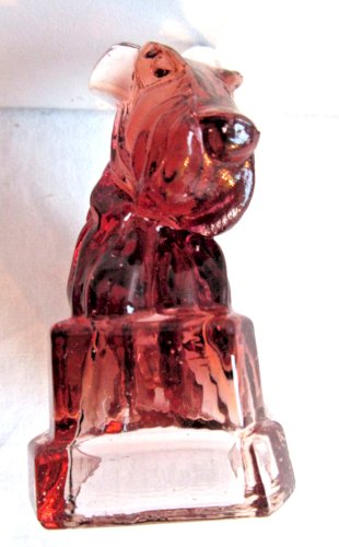 Chien Fox Terrier WESTIE Art Déco en verre rouge, figurine