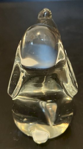 chien teckel basset en pate de verre presse papier décoration vintage verrerie