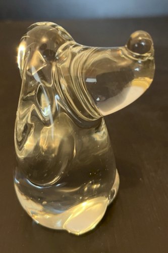 chien teckel basset en pate de verre presse papier décoration vintage verrerie