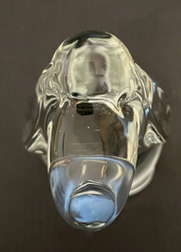 chien teckel basset en pate de verre presse papier décoration vintage verrerie