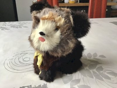 VINTAGE DOG FUR that moves its head car back seat