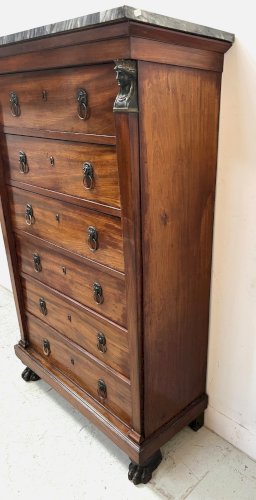 Chiffonnier d'époque Empire en acajou et placage XIX siècle