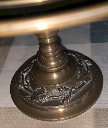 Chine Indochine 1900's petite coupe sur pied en bronze décor d'un dragon