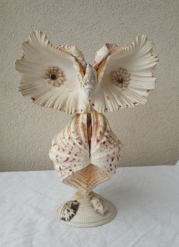 Chouette en coquillage Vintage