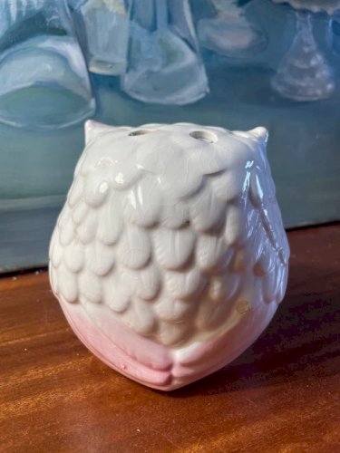 Chouette pique-fleurs en céramique vintage