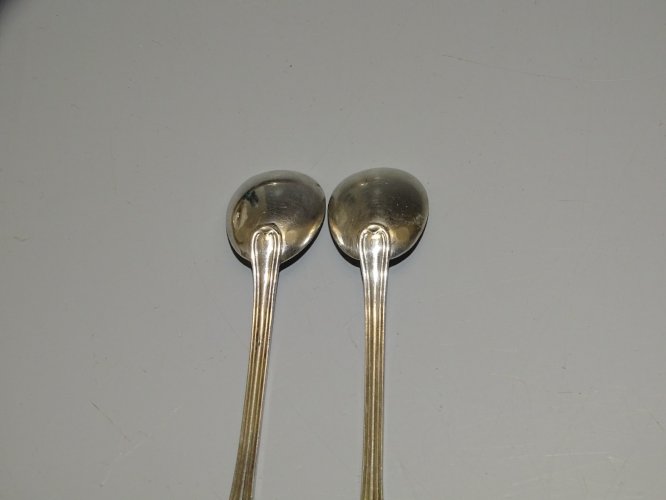 -CHRISTOFLE 2 PETITES CUILLERES METAL ARGENTE pour SALERONS COLLECTION   D