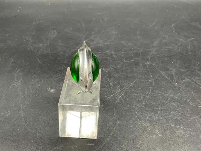 CHRISTOFLE DÉCORATION TABLE POISSON METAL ARGENTÉ CABOCHON CRISTAL